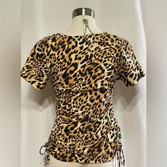 INC faux wrap leopard top - Picture 3 of 8